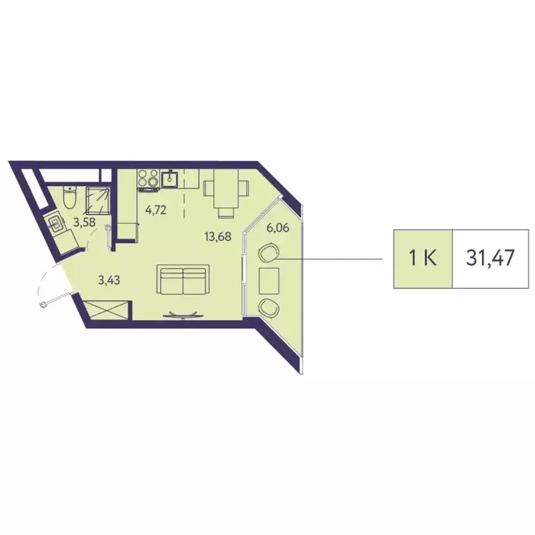 Студия Крым, Ялта муниципальный округ, Виноградное пгт Новая Ливадия ... - Фото 1