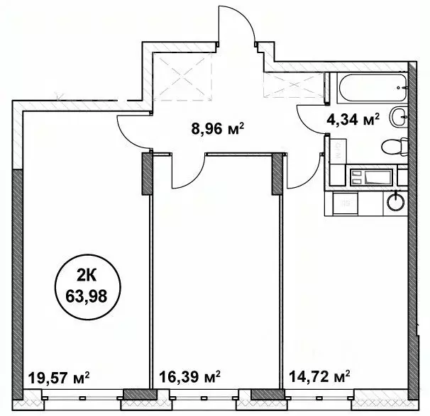 2-к кв. Нижегородская область, Нижний Новгород ул. Родионова (63.98 м) - Фото 1