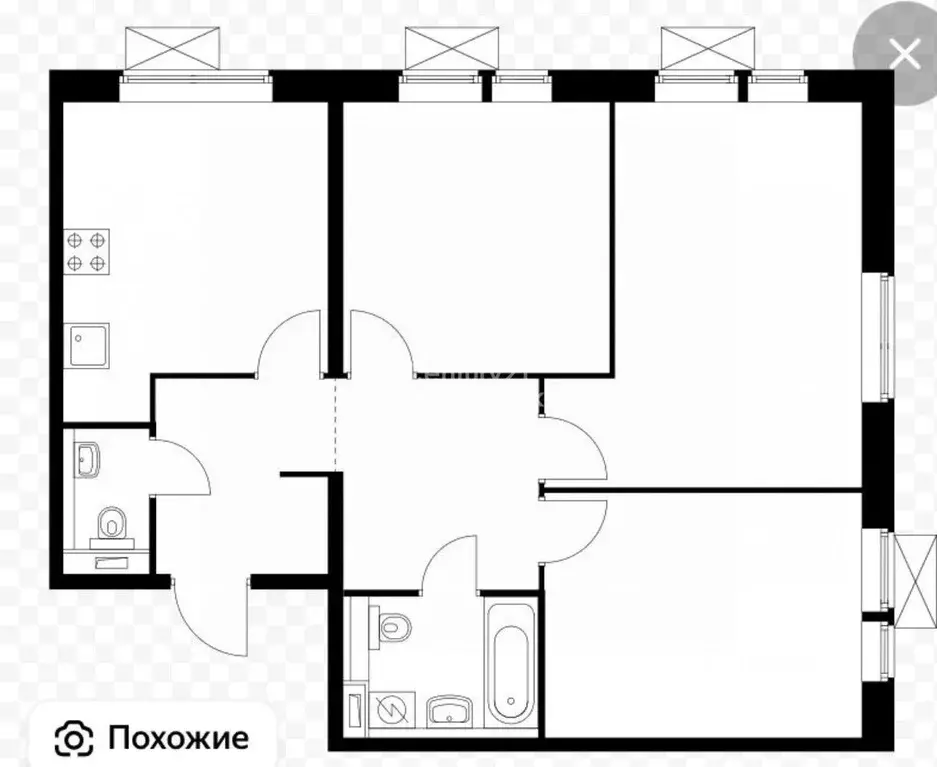 3-к кв. Московская область, Ленинский городской округ, Боброво пгт ул. ... - Фото 2