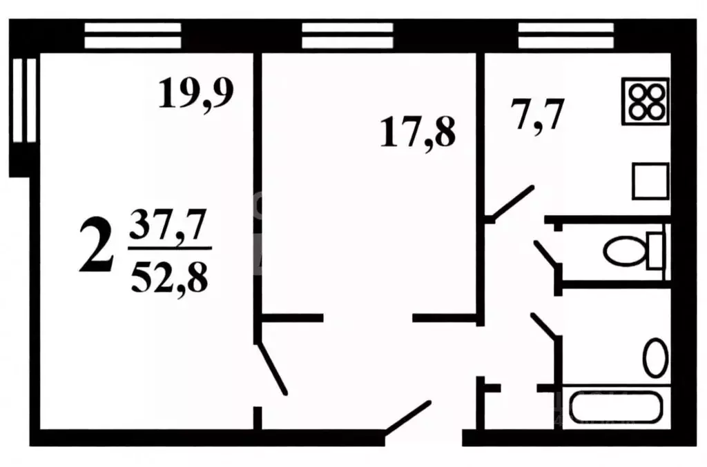 2-к кв. Москва 1-й Саратовский проезд, 6К1 (52.8 м) - Фото 2