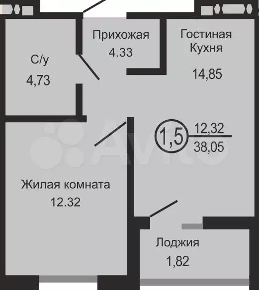 1-к. квартира, 37,8 м, 9/20 эт. - Фото 0