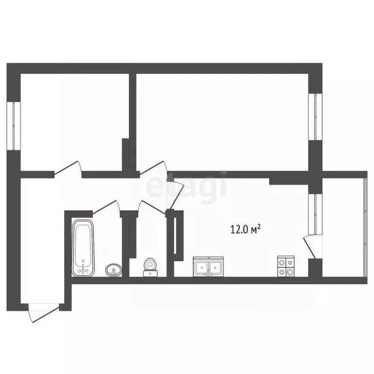 2-к кв. Севастополь ул. Горпищенко, 127к2 (66.6 м) - Фото 2