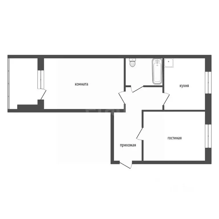 2-к кв. Красноярский край, Красноярск ул. Гусарова, 27 (48.3 м) - Фото 2
