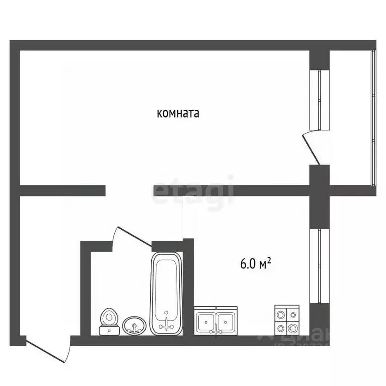 1-к кв. Тюменская область, Тюмень Садовая ул., 111 (30.0 м) - Фото 1