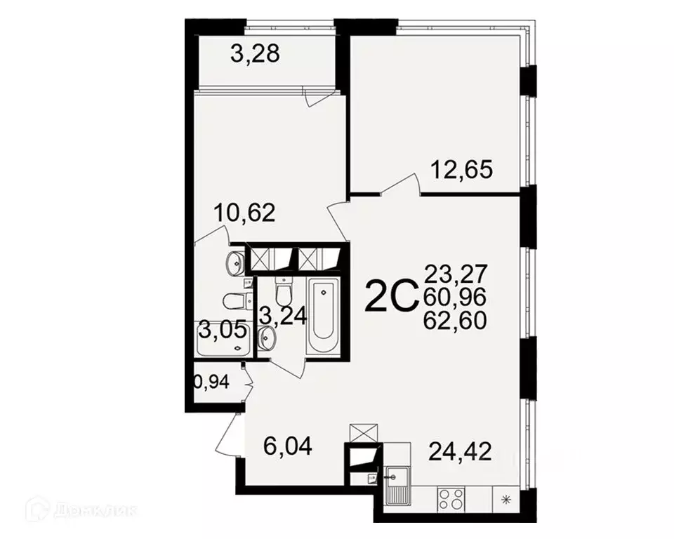 2-к кв. Рязанская область, Рязань ул. Ленинского Комсомола (62.6 м) - Фото 1