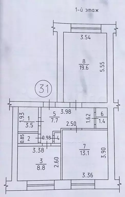 2-к. квартира, 56 м, 2/5 эт. - Фото 0