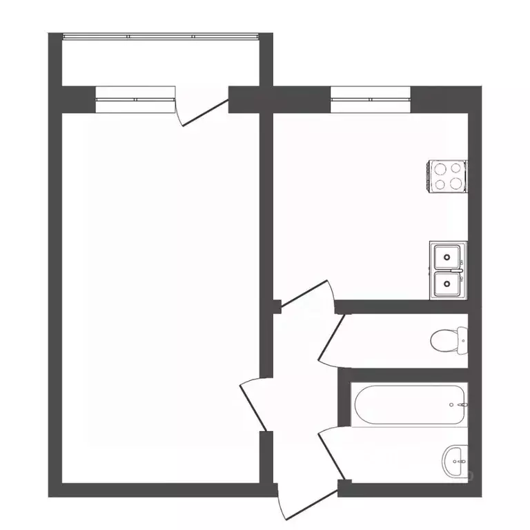 1-к кв. Тюменская область, Тюмень Черниговская ул., 5 (33.3 м) - Фото 1