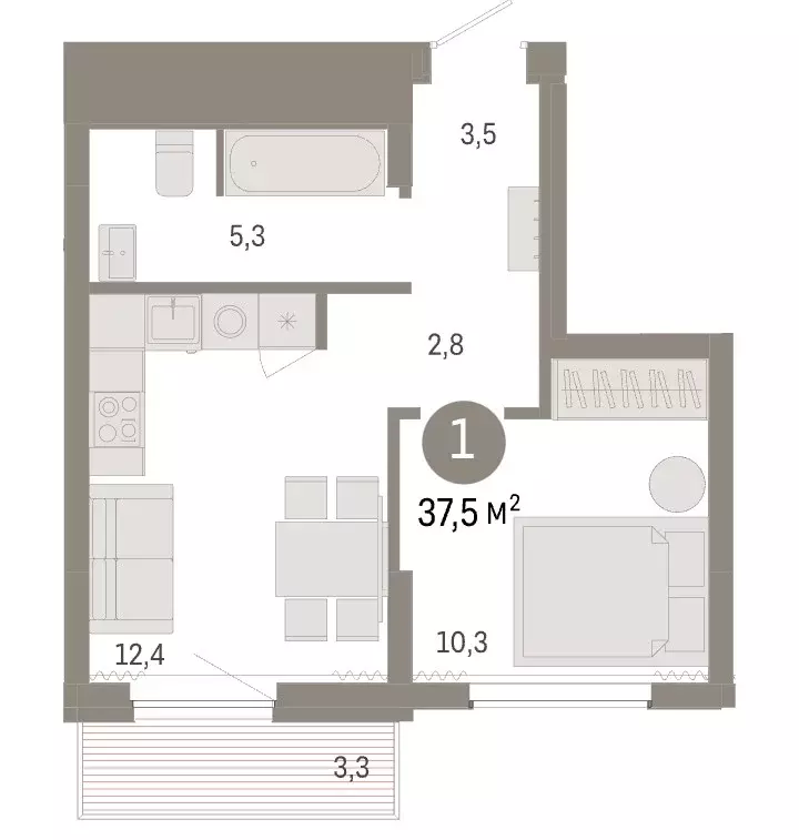Продаётся 1-к квартира, 37.1 м - Фото 0