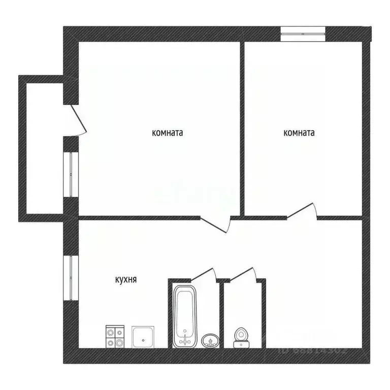 2-к кв. Ленинградская область, Киришский район, Глажевское с/пос, пос. ... - Фото 1