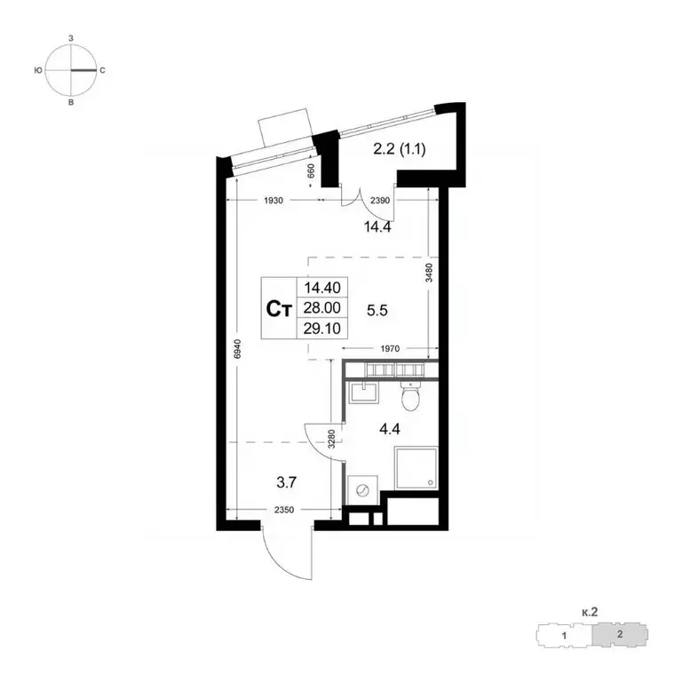 Студия Московская область, Люберцы городской округ, Красково пгт, пос. ... - Фото 1