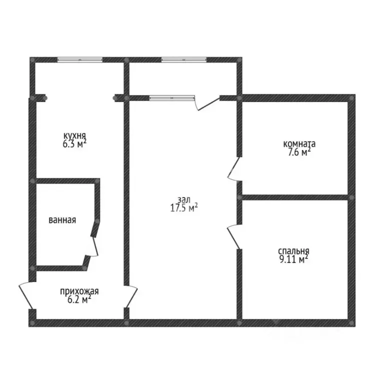 3-к кв. Дагестан, Махачкала ул. Ирчи Казака, 48Б (62.0 м) - Фото 2