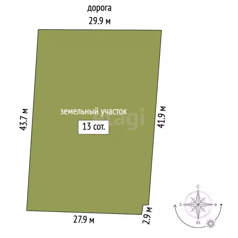 Участок в Шарья, Лугининская улица (13 м) - Фото 0