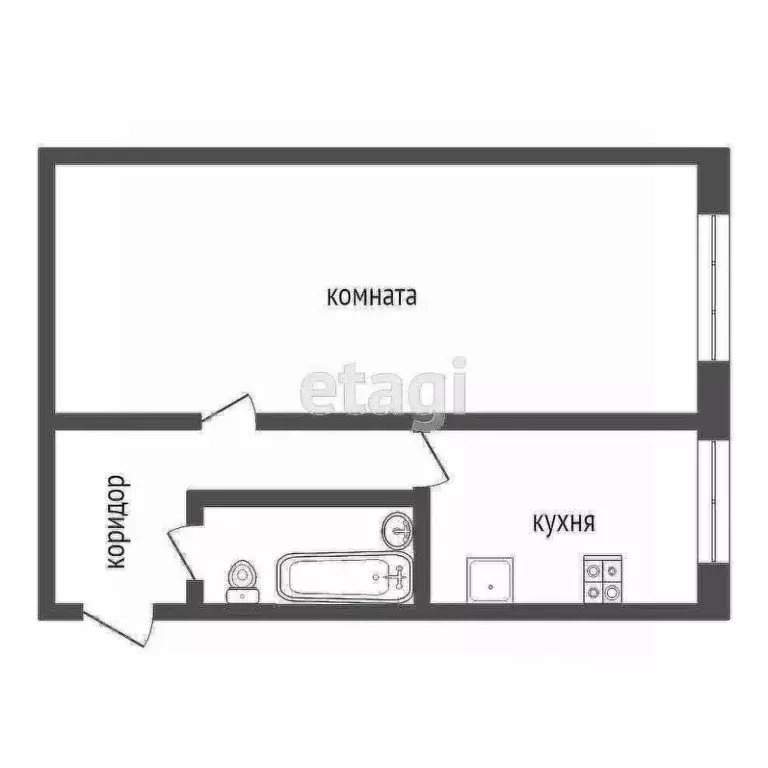 1-к кв. Воронежская область, Воронеж Газовая ул., 25 (28.8 м) - Фото 2