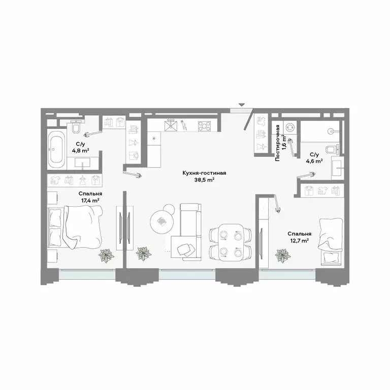 2-комнатная квартира: Москва, Ленинский проспект, 2 (80.1 м) - Фото 1
