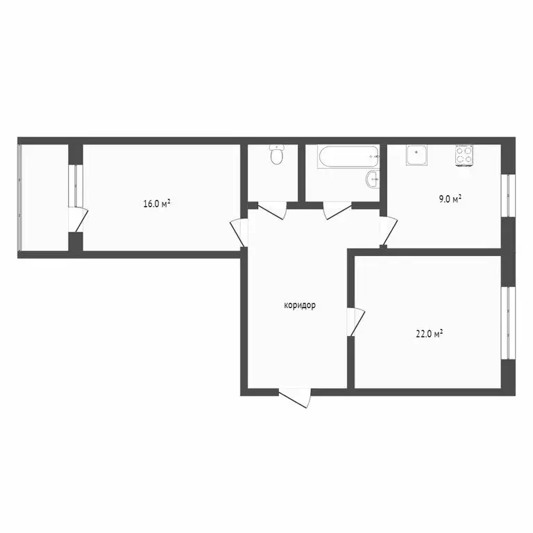 2-комнатная квартира: Воронеж, проспект Патриотов, 50Б (54 м) - Фото 1