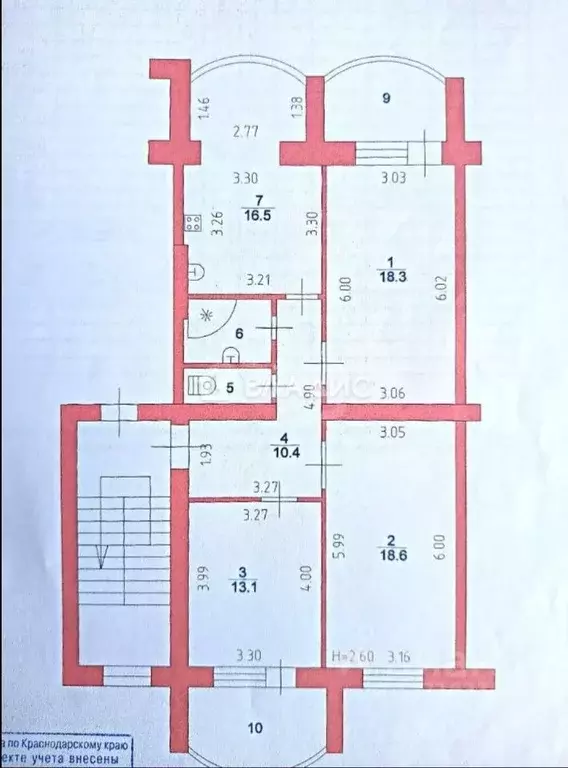 3-к кв. Краснодарский край, Ейск Красная ул., 53/3 (87.0 м) - Фото 1