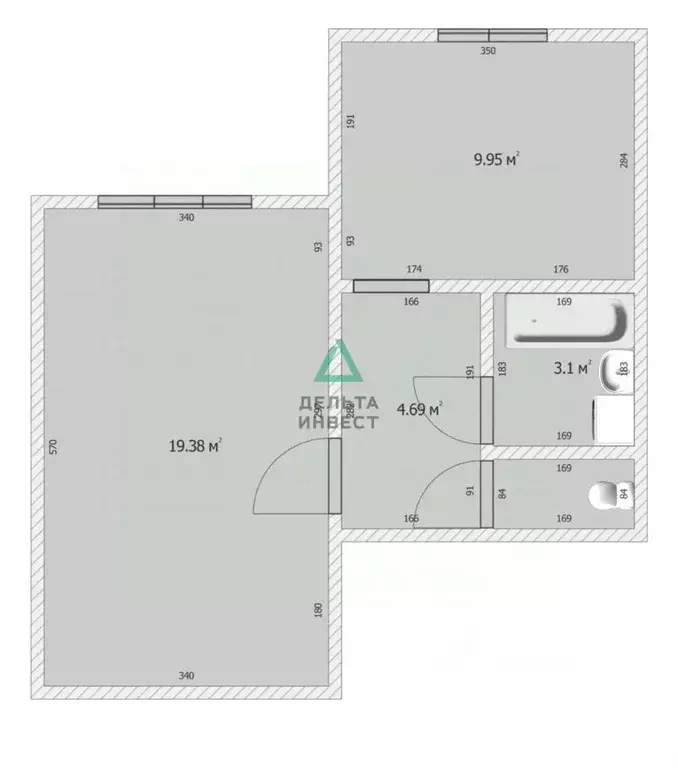 1-к кв. Башкортостан, Уфимский район, с. Авдон Лесопарковая ул., 7 ... - Фото 2