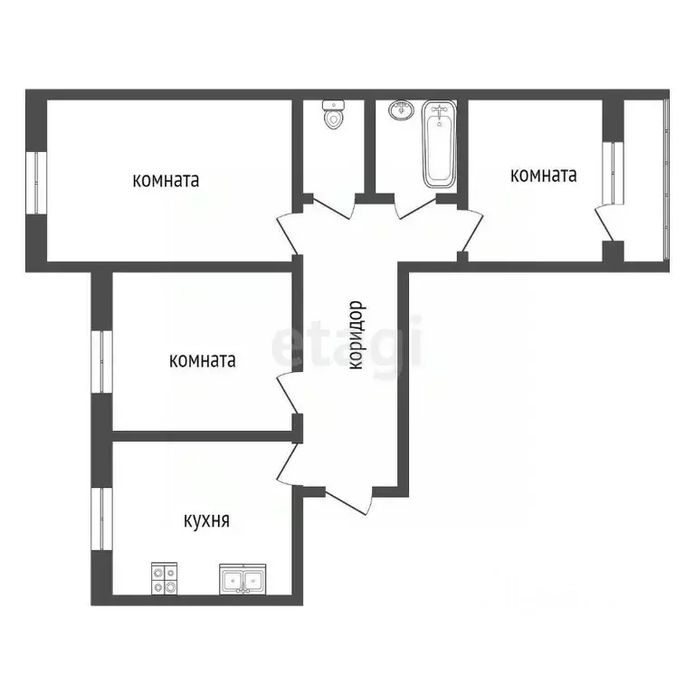 3-к кв. Московская область, Серпухов городской округ, пос. Оболенск ... - Фото 2