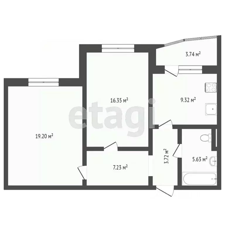 2-к кв. Тюменская область, Тюмень Кремлевская ул., 85к1 (64.0 м) - Фото 2