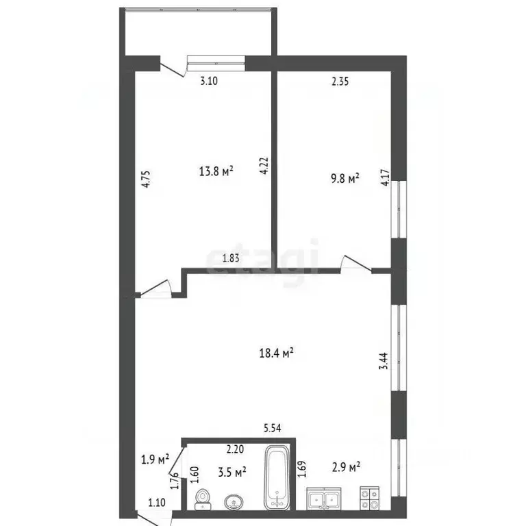 3-к кв. Хабаровский край, Солнечный рп ул. Геологов, 12 (50.0 м) - Фото 2