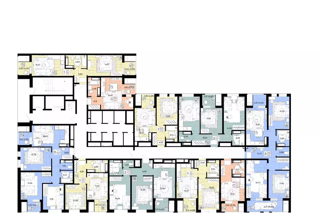 1-к кв. Краснодарский край, Краснодар Народные Кварталы жилой комплекс ... - Фото 2