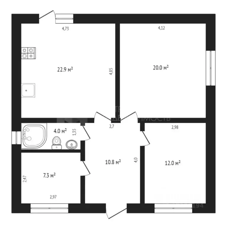 Коттедж в Тюменская область, Тюмень Казарово мкр, ул. 3-я Новая (82 м) - Фото 2