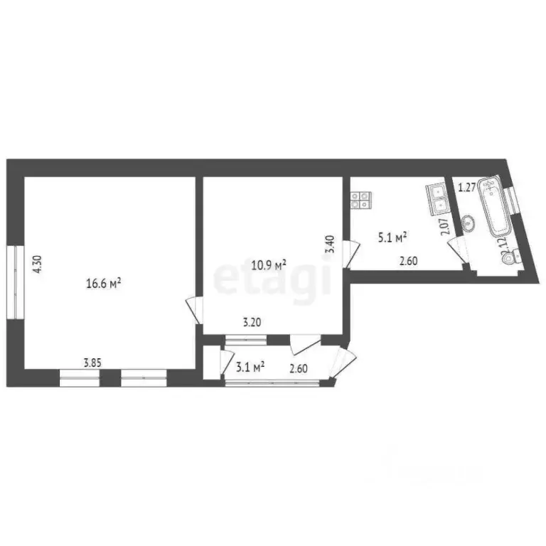 2-к кв. Крым, Ялта ул. Таврическая, 10 (40.0 м) - Фото 1