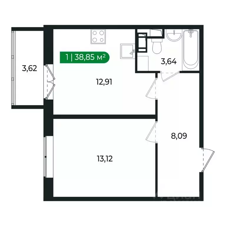 1-к кв. Ленинградская область, Сертолово Всеволожский район, ... - Фото 2