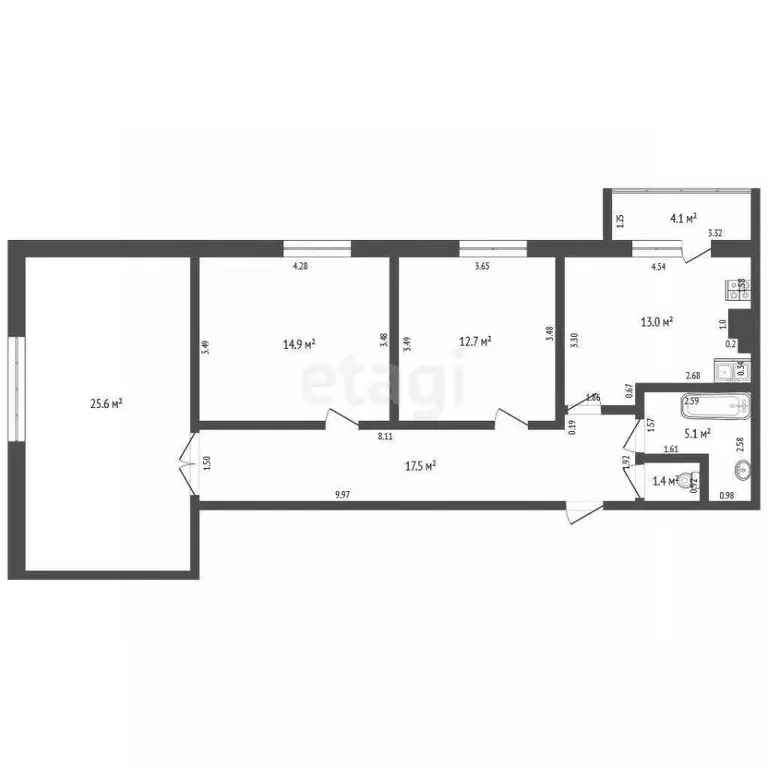 3-к кв. Марий Эл, Йошкар-Ола ул. Меримского, 2 (94.5 м) - Фото 1