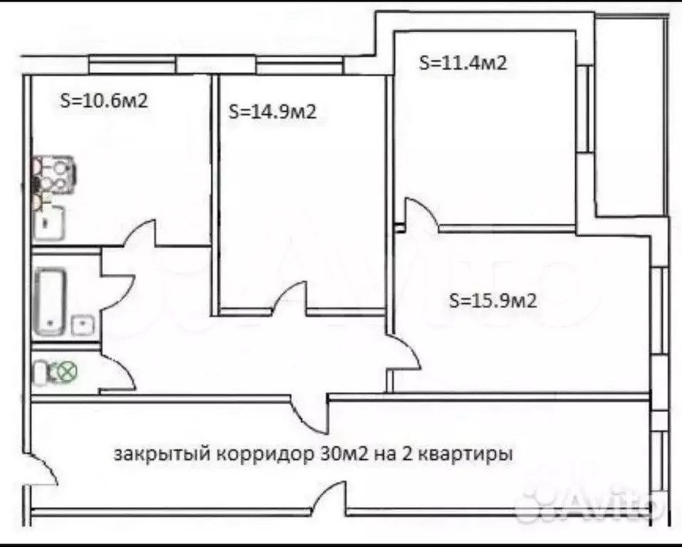 3-к. квартира, 65,6 м, 8/16 эт. - Фото 0