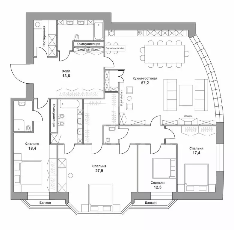 5-комнатная квартира: Москва, 7-й Ростовский переулок, 15 (206 м) - Фото 1
