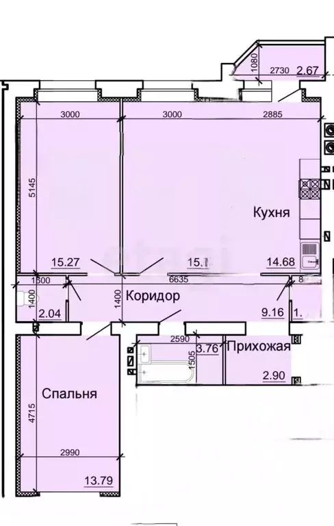 2-к кв. Тамбовская область, Тамбов ул. Научная, 7А (90.8 м) - Фото 1