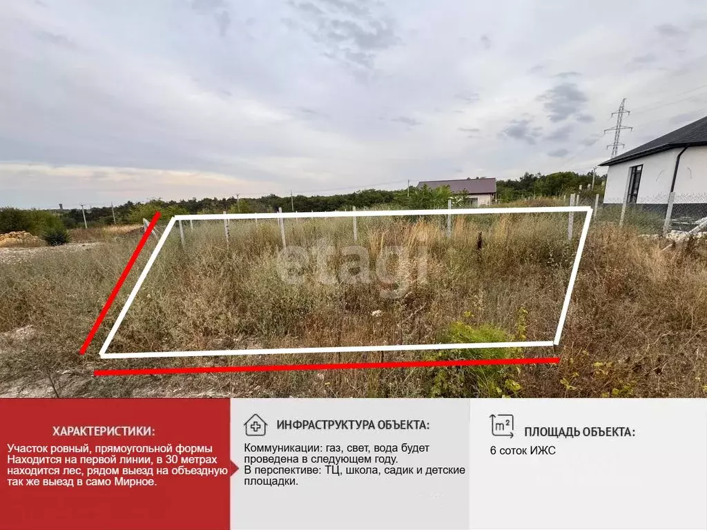 Участок в Крым, Симферопольский район, с. Мирное ул. Крымского Беркута ... - Фото 0