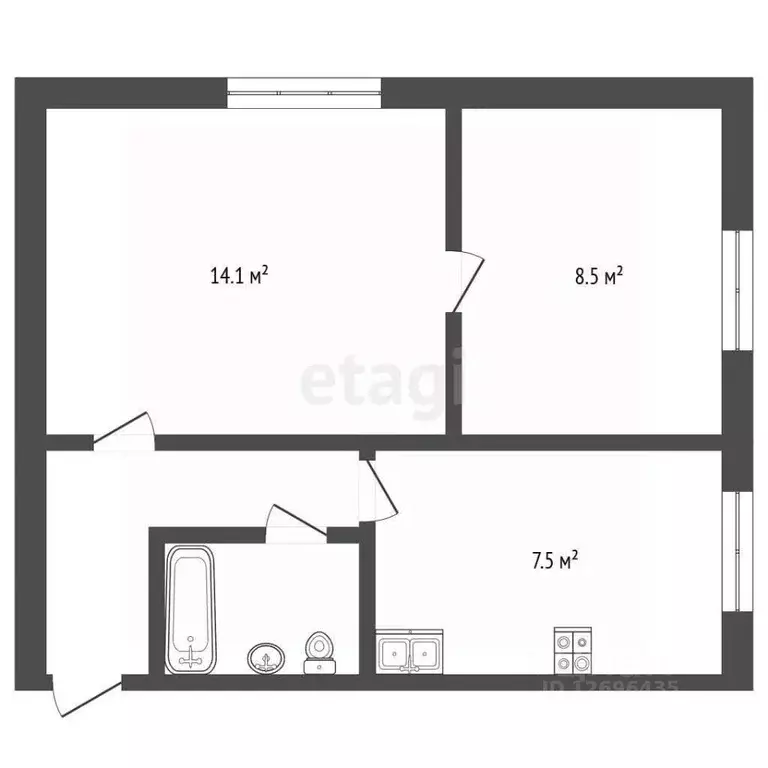 2-к кв. Москва Кусковская ул., 21К3 (37.0 м) - Фото 1