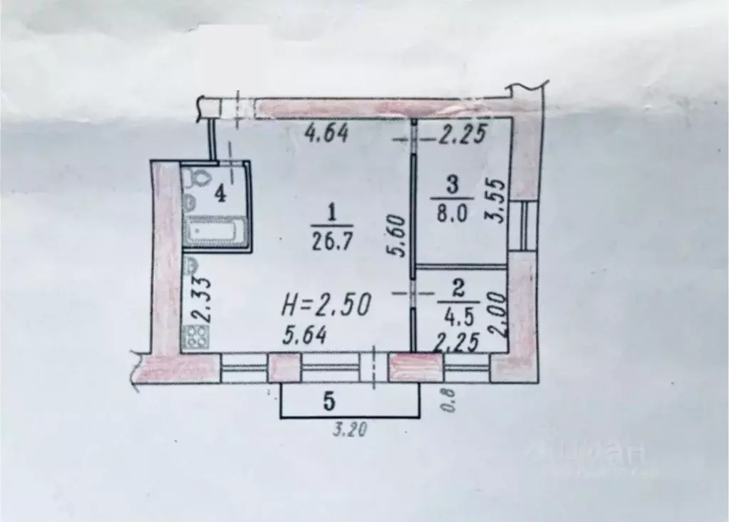 2-к кв. Омская область, Омск просп. Карла Маркса, 31 (42.0 м) - Фото 2