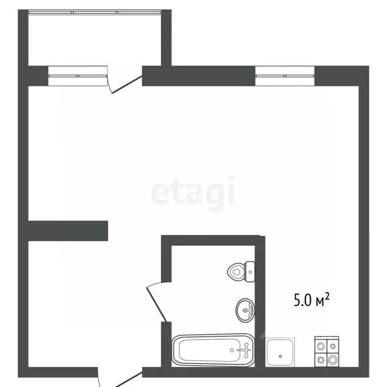 Студия Омская область, Омск пос. Биофабрика, 19к1 (36.7 м) - Фото 2
