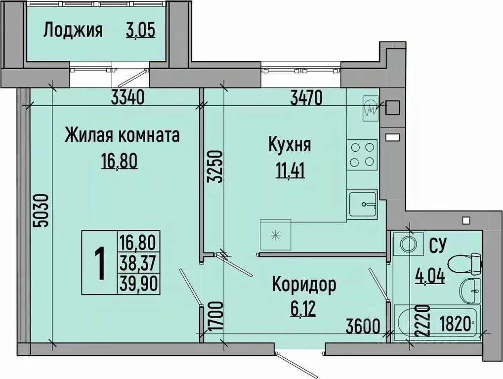 1-к кв. волгоградская область, волгоград долина-2 жилрайон, (39.9 м) - Фото 0