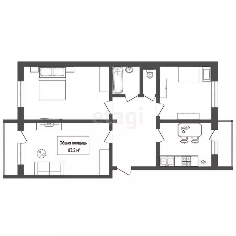 3-комнатная квартира: Новосибирск, улица Ивлева, 160 (83.5 м) - Фото 0