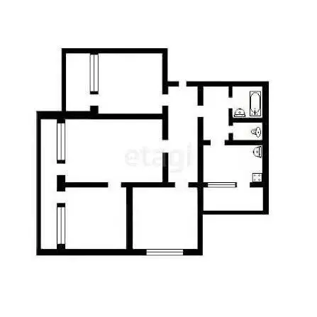 3-комнатная квартира: Тула, улица Галкина, 22 (66 м) - Фото 1