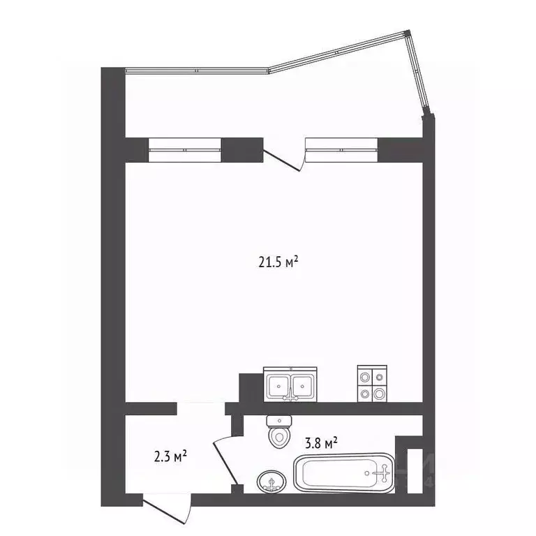 Студия Краснодарский край, Анапа ул. Верхняя Дорога, 151к2 (27.6 м) - Фото 2