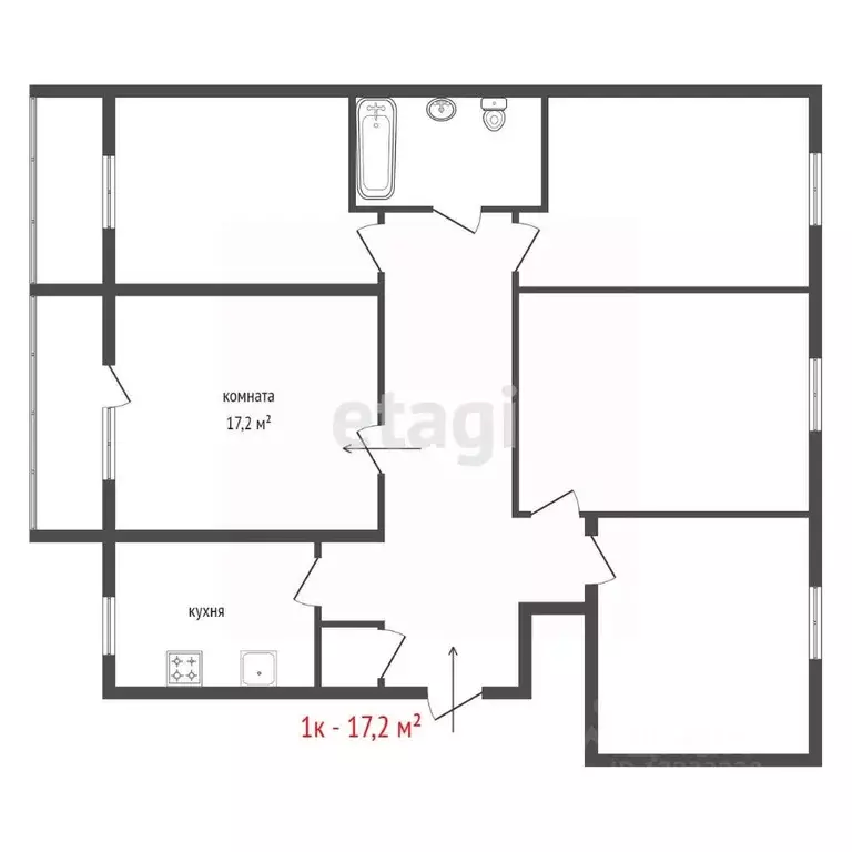 Комната Свердловская область, Екатеринбург ул. Владимира Высоцкого, 10 ... - Фото 2