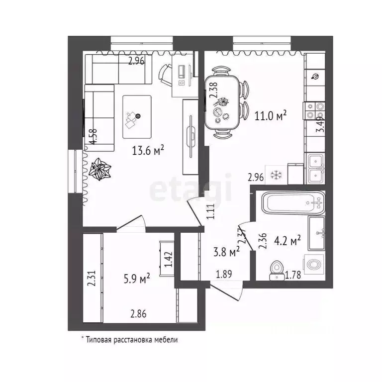 1-к кв. Тюменская область, Тюмень Новгородская ул., 22 (38.5 м) - Фото 1