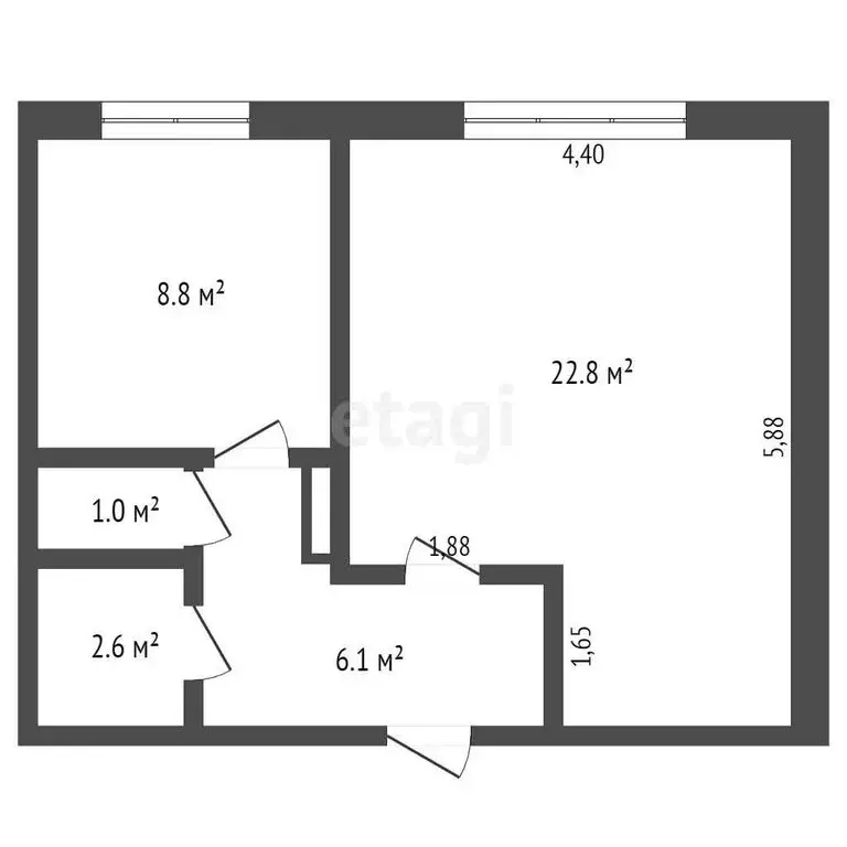 1-комнатная квартира: Междуреченск, микрорайон Западный, улица ... - Фото 1