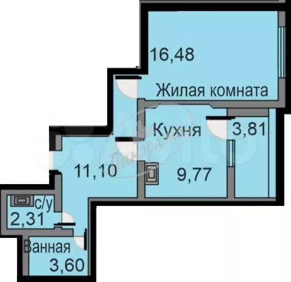 1-к. квартира, 47 м, 4/19 эт. - Фото 0
