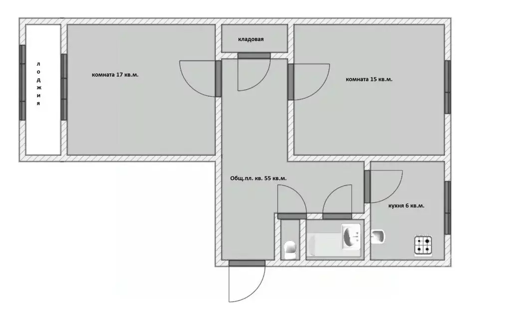 2-к кв. Ленинградская область, Выборгский район, Полянское с/пос, пос. ... - Фото 2