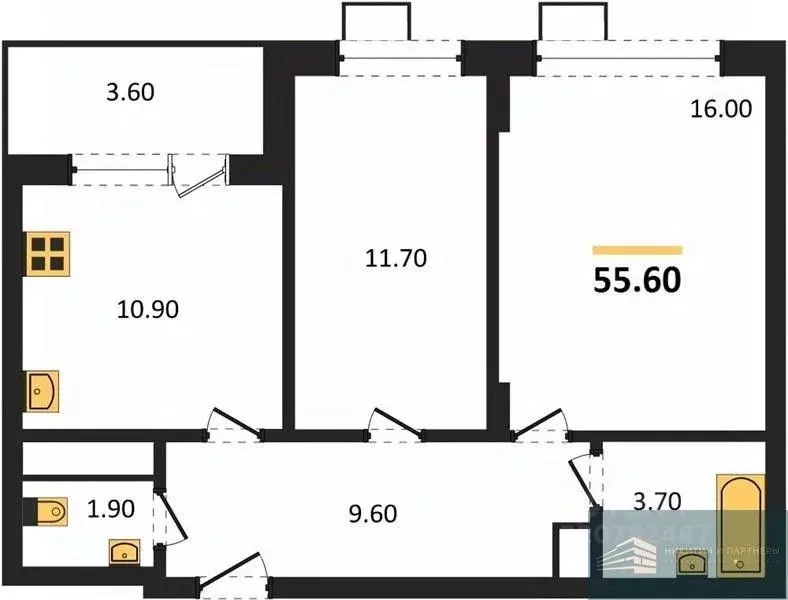 2-к кв. Воронежская область, Воронеж бул. Содружества, 6 (55.6 м) - Фото 1