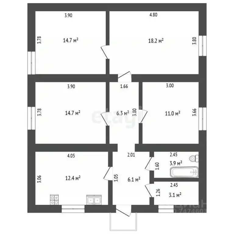 Дом в Крым, Евпатория Исмаил-Бей мкр, ул. Аксарай, 30 (90 м) - Фото 2