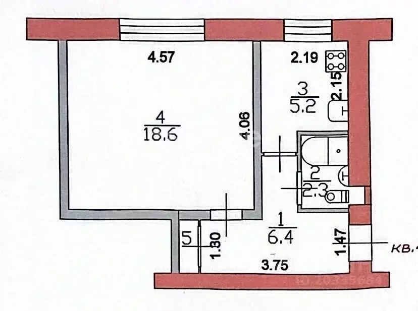 1-к кв. Пензенская область, Кузнецк ул. Маяковского, 59 (33.1 м) - Фото 2