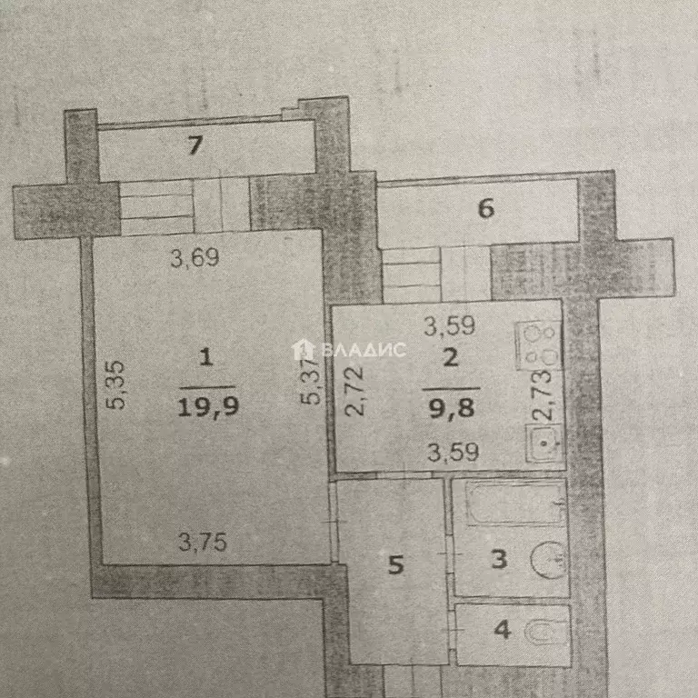 1-к кв. Белгородская область, Белгород ул. Щорса, 45к (42.7 м) - Фото 2