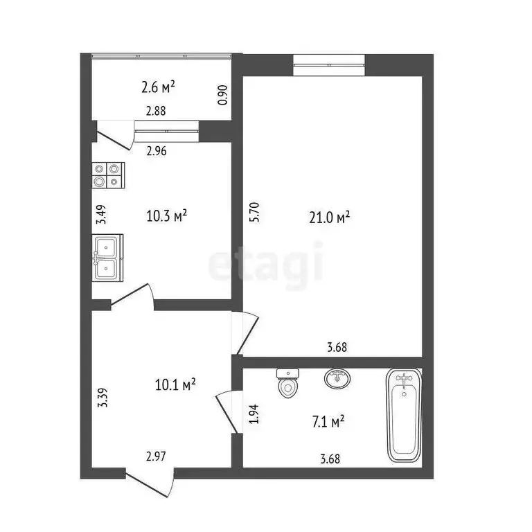 1-комнатная квартира: Самара, Казачья улица, 2 (48.5 м) - Фото 0